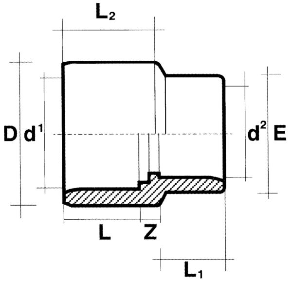 Manchon réducteur 75x110/125mm PVC pression